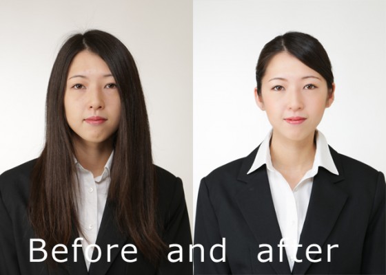 ヘアセット、メイクは誠実で清潔感を！画像修正はナチュラルに！