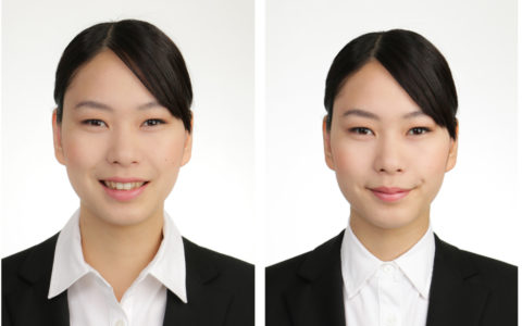 就活女子の襟元比較｜神戸三宮のココロスタジオにて