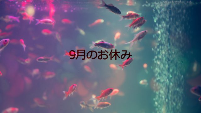 ９月のお休み　神戸三宮ココロスタジオ